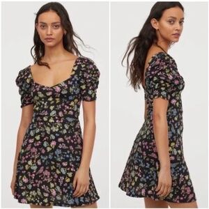 H&M x Netflix To All the Boys I've Loved Before Black Floral Midi Dress